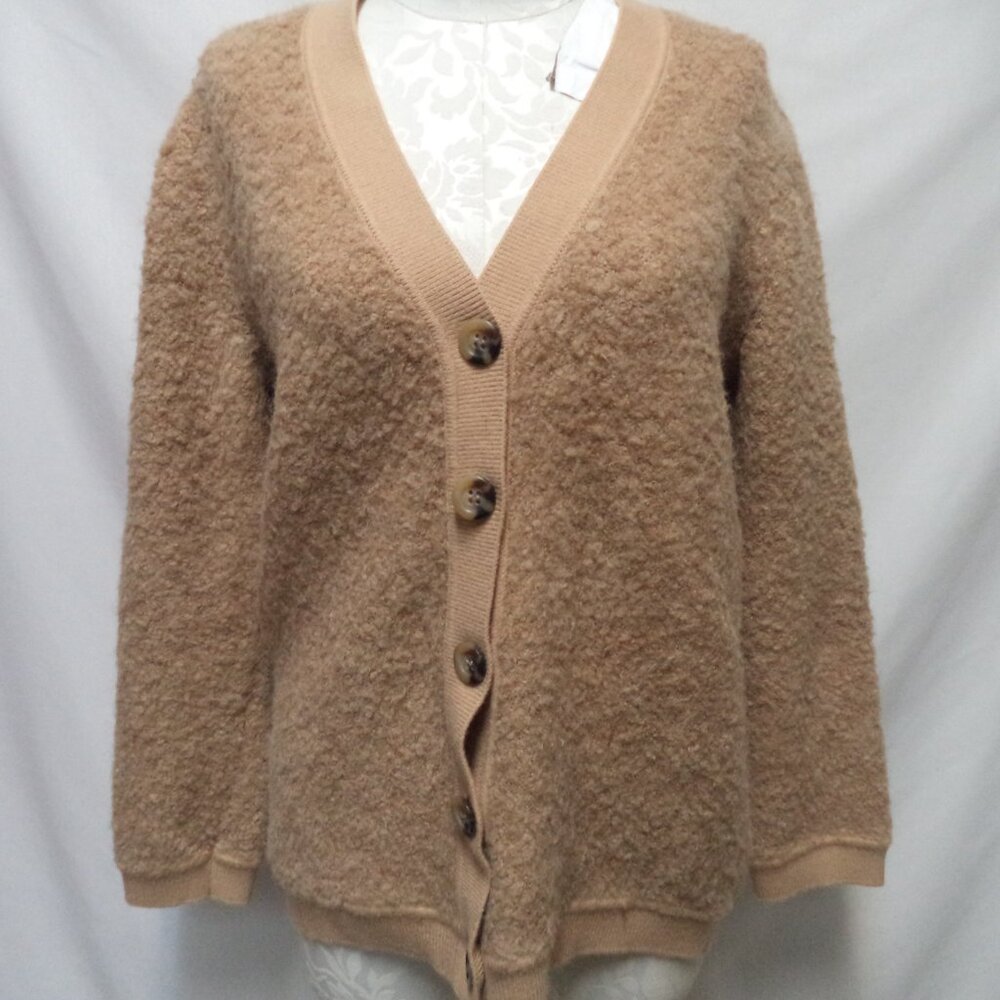 Ann Taylor Boucle Cardigan button sweater Boyfriend $139 Size Sz X-Large XL